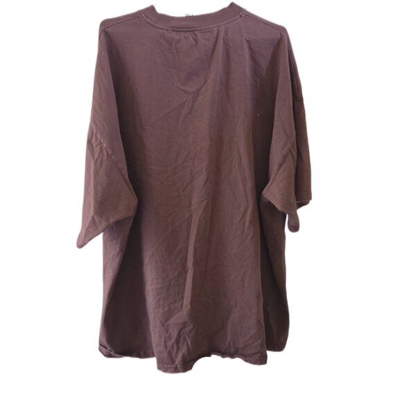 Men's Brown Heavy Weight Short Sleeve Dark Brown T-Shirt Size XXL - Picture 1 of 2